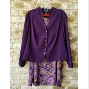 K Woman SZ 18W Purple Two Piece Skirt Set